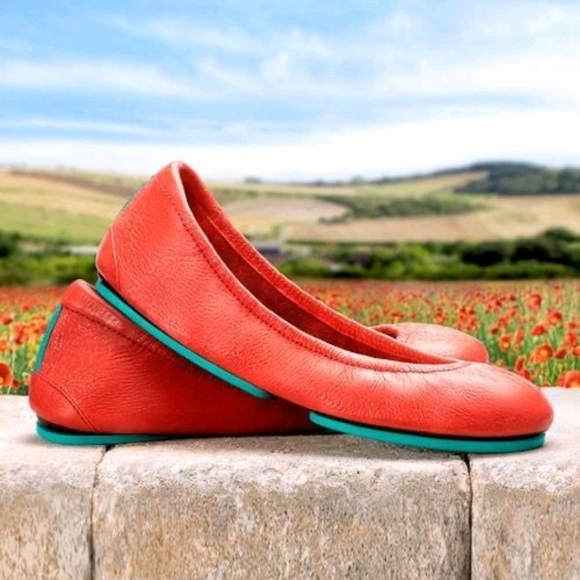 Tieks By Gavrieli‎ Poppy Orange Colar Leather Ballet Flat - Picture 2 of 12